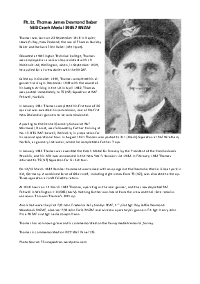A preview of a PDF biography for Baber, Thomas James Desmond